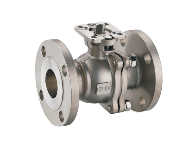 Two-piece stainless steel flanged ball valve ANSI 150 with ISO 5211 actuator pad
